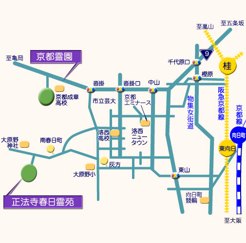 京都霊園　霊園地図　霊園・墓石の須藤石材